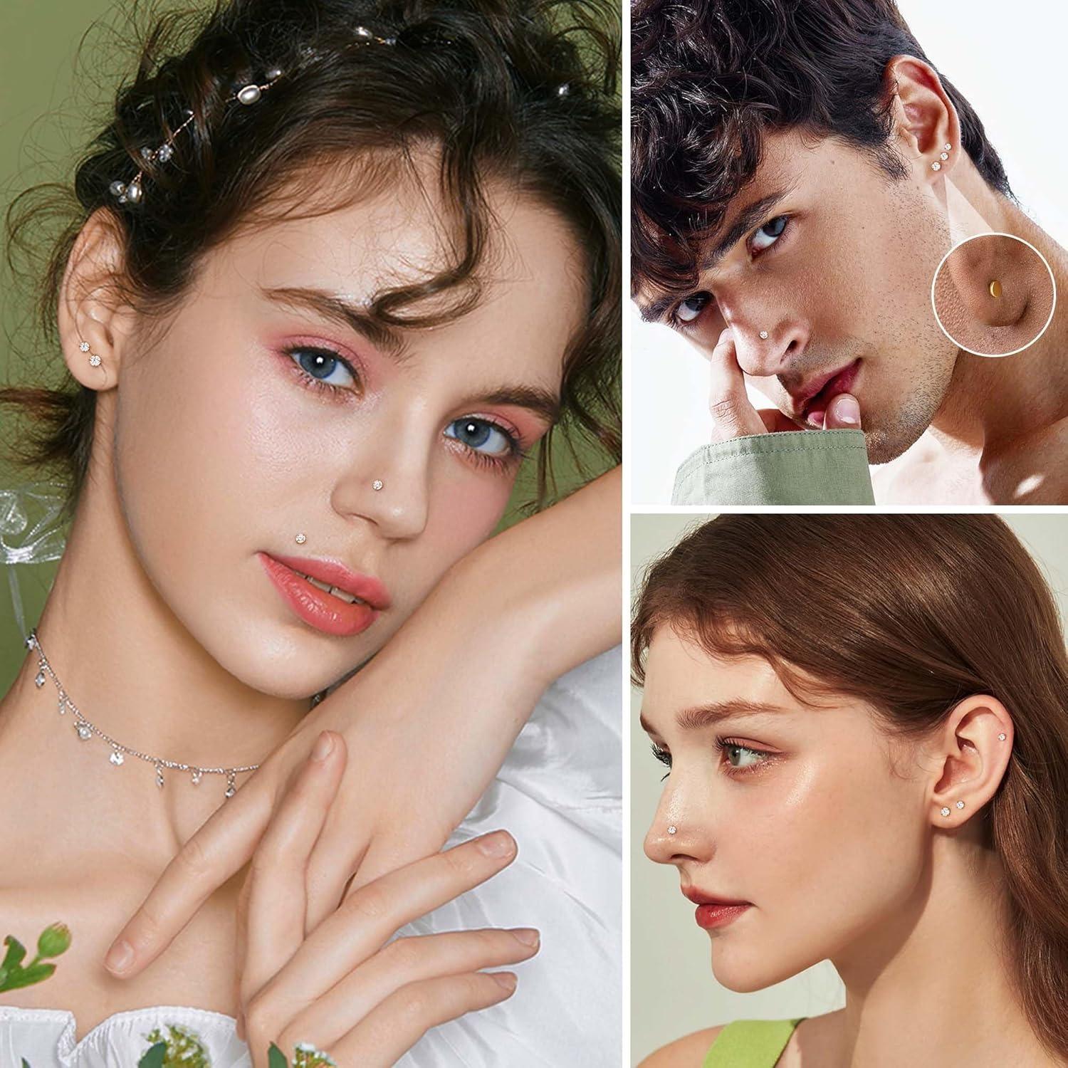 8Pcs G23 Titanium Flat Back Ea - Tragus Flat Back のレビューと価格