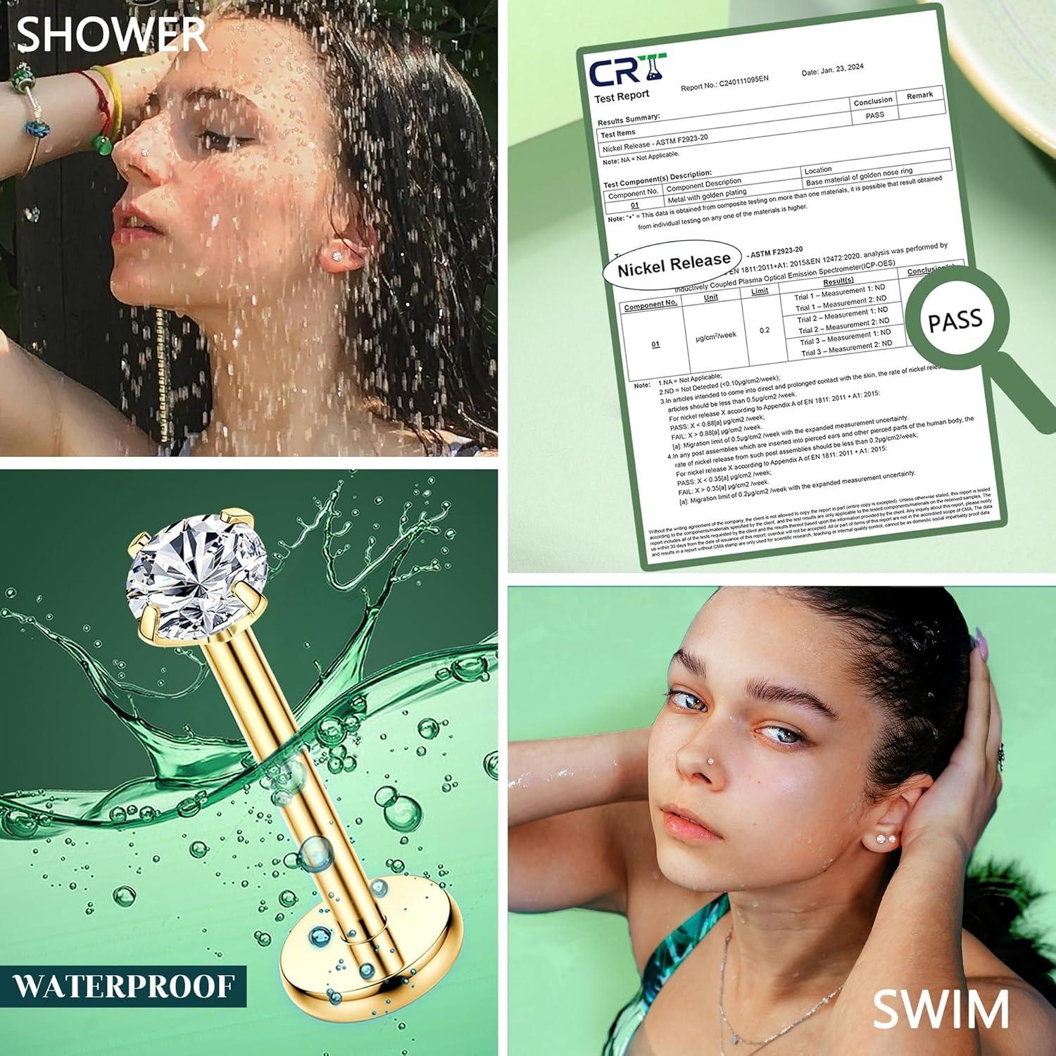8Pcs G23 Titanium Flat Back Ea - Tragus Flat Back のレビューと価格