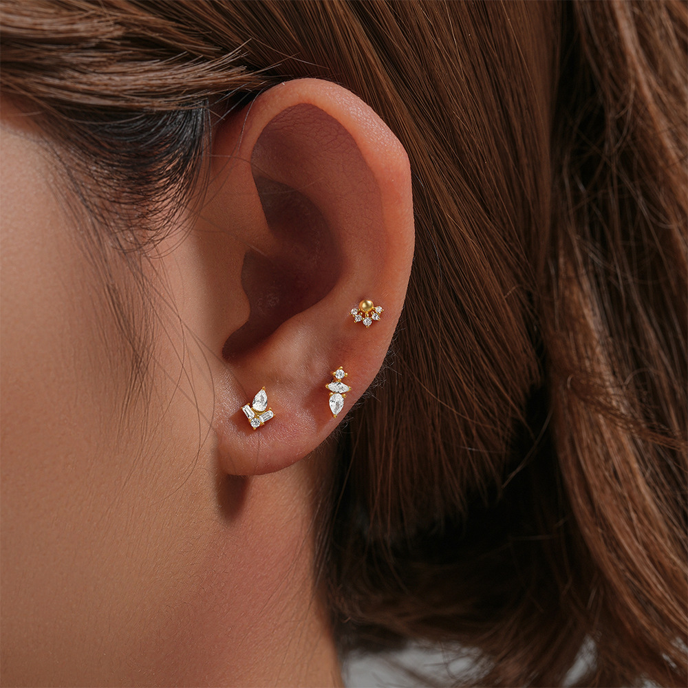 1PC Stainless Steel Crystal CZ - Tragus Flat Back のレビューと価格