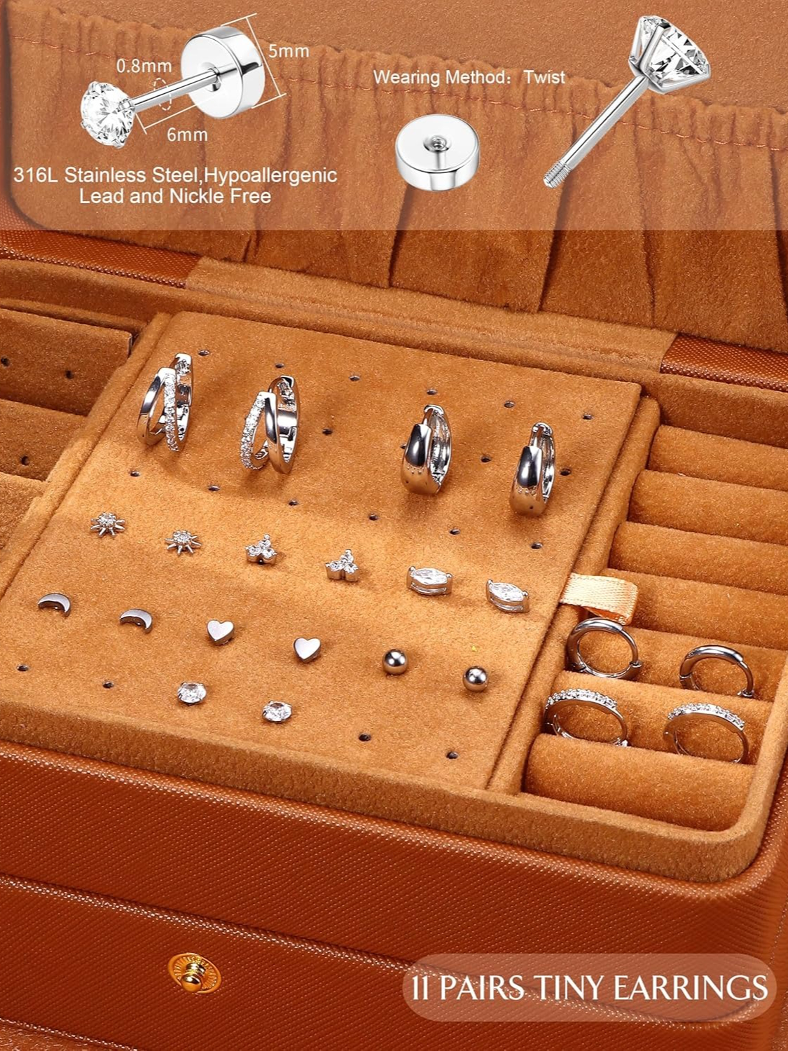 Bobisty 11 Pairs Surgical Stee - Tragus Flat Back のレビューと価格
