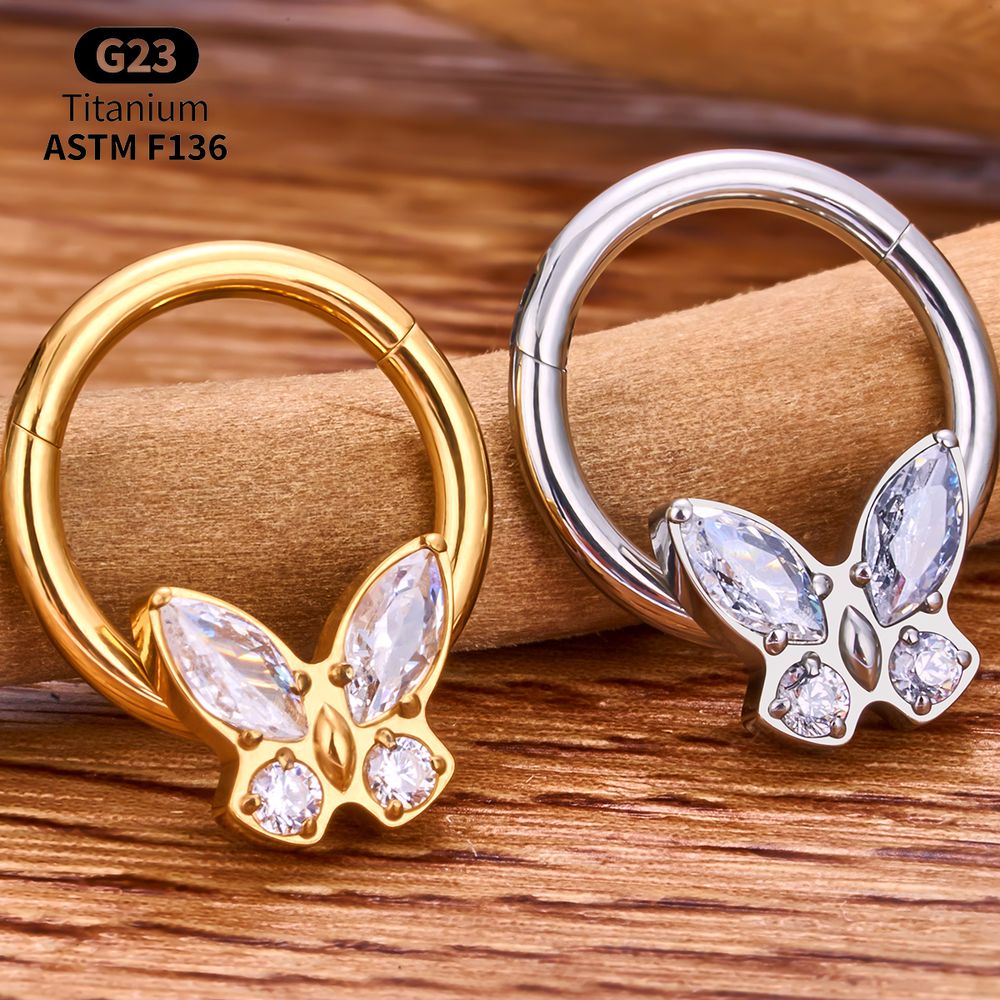 G23 Titanium Clicker Hoop Lot  - Body Jewelry Vertical Labret のレビューと価格