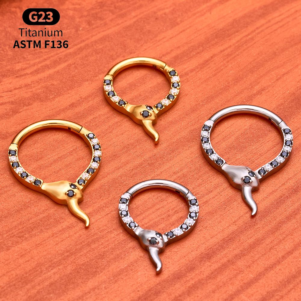 G23 Titanium Clicker Hoop Lot  - Body Jewelry Vertical Labret のレビューと価格