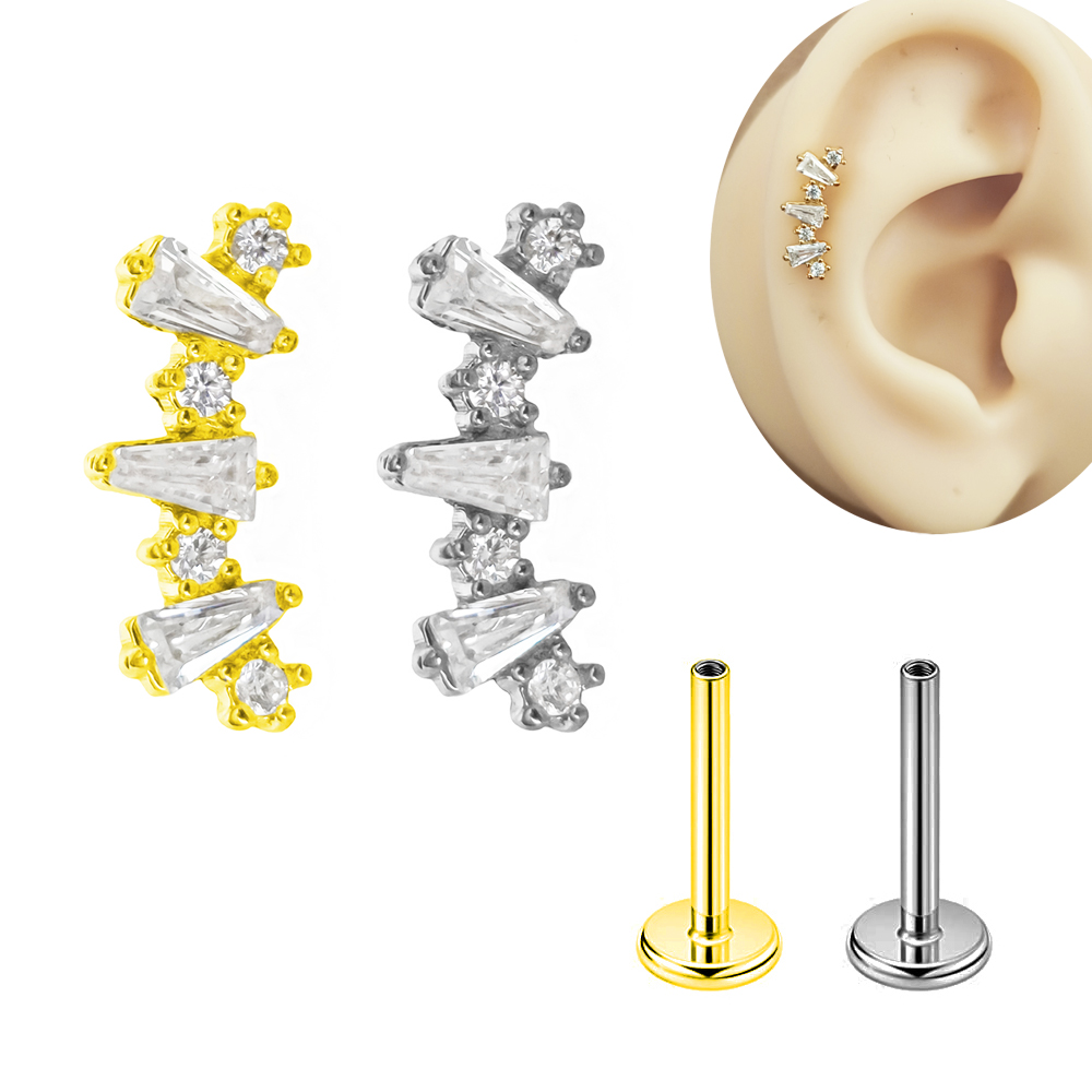 Internal Threaded Cubic Zircon - Tragus Flat Back のレビューと価格