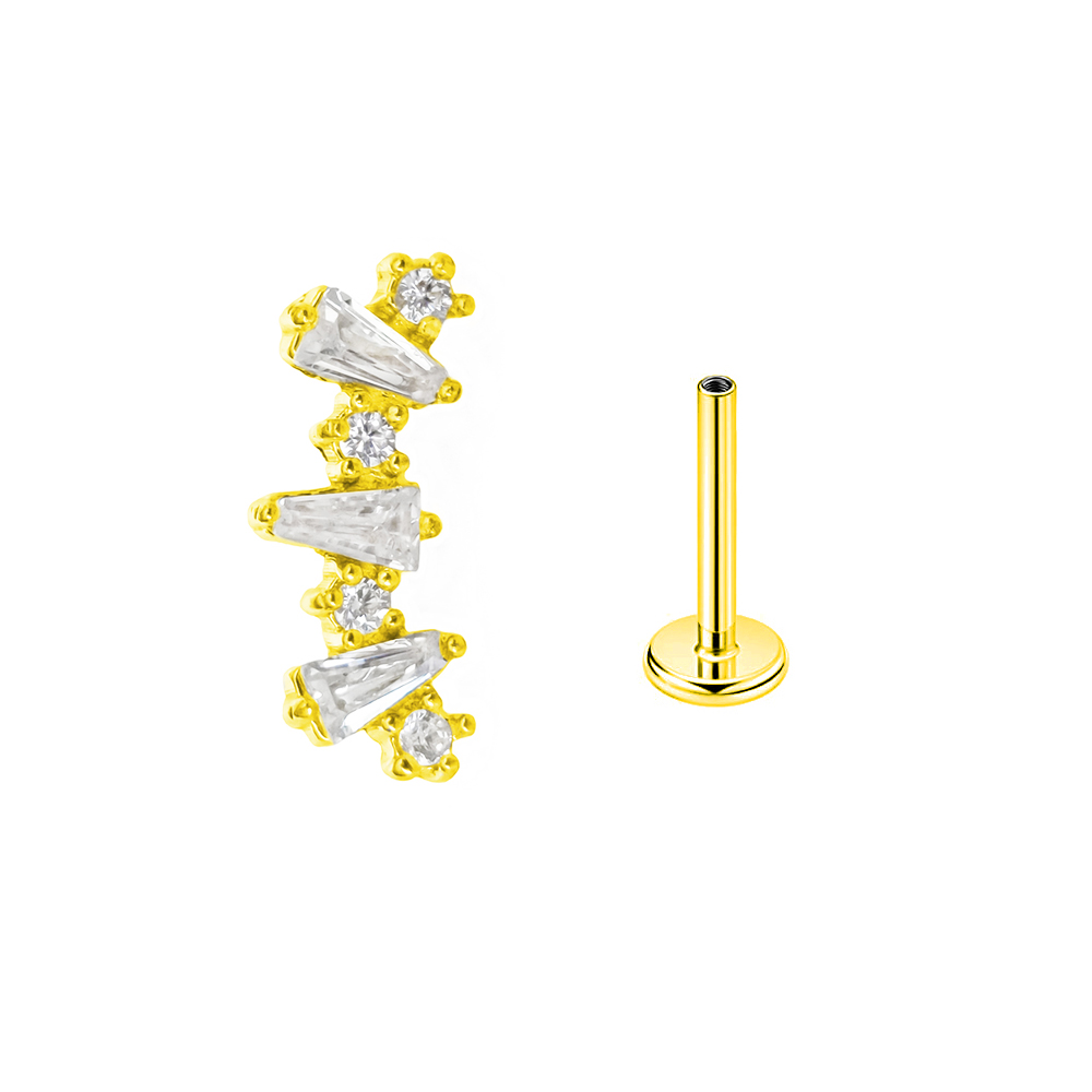 Internal Threaded Cubic Zircon - Tragus Flat Back のレビューと価格