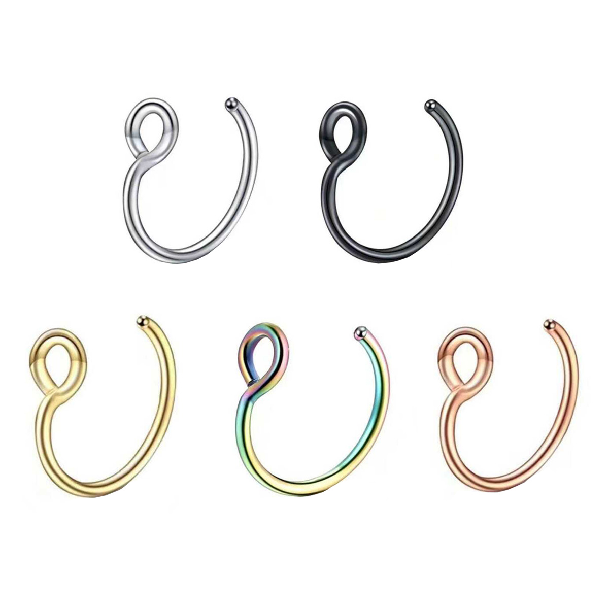 1Pcs Women Fake Piering Nose R - Yg Body Jewelry のレビューと価格