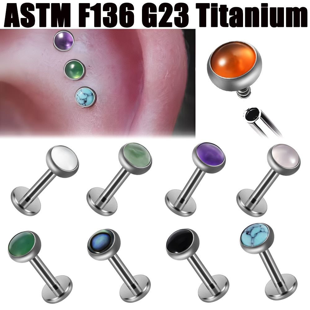 1PC 16g G23 Titanium Crystal&S - Tragus Flat Back のレビューと価格