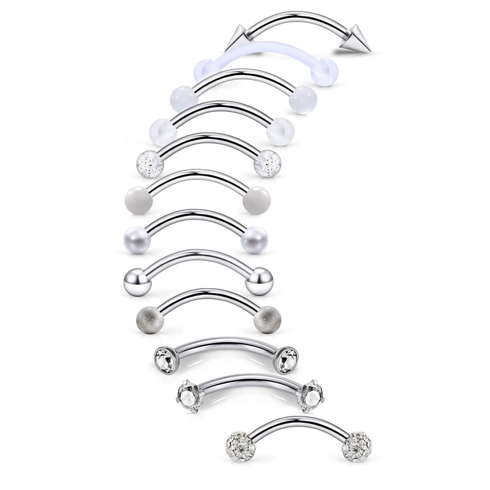 10/11/12pcs 16G Stainless Stee - Body Jewelry Vertical Labret のレビューと価格