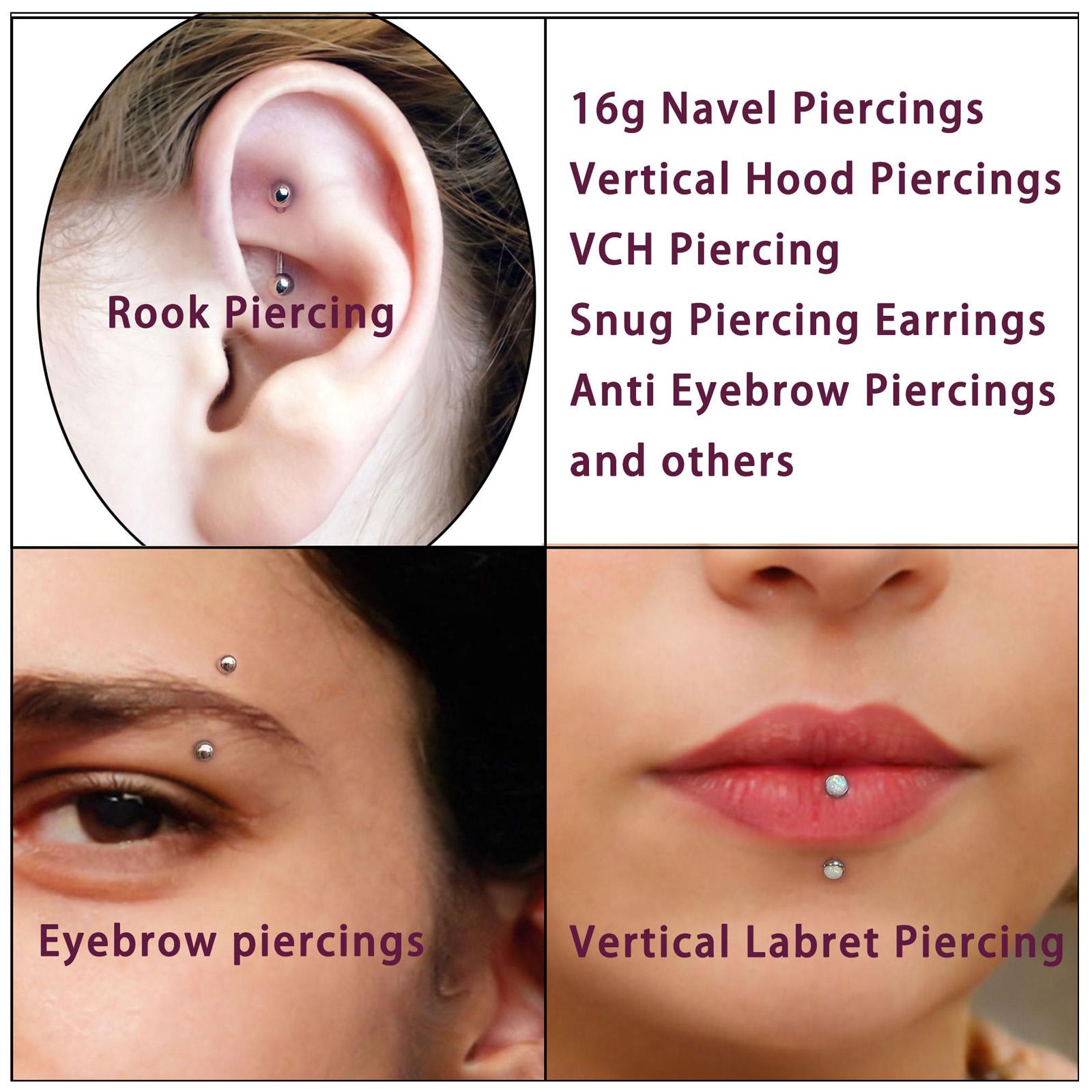 10/11/12pcs 16G Stainless Stee - Body Jewelry Vertical Labret のレビューと価格