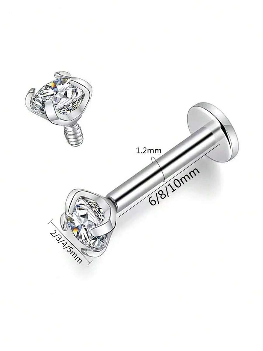 6PCS Stainless Steel Nose Stud - Tragus Flat Back のレビューと価格