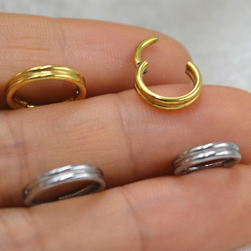 20pcs 316L Stainless Steel Pie - Clicker Ring Seamless のレビューと価格