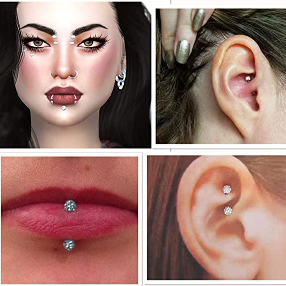 16G Forwards Helix Conch Rook  - Body Jewelry Vertical Labret のレビューと価格