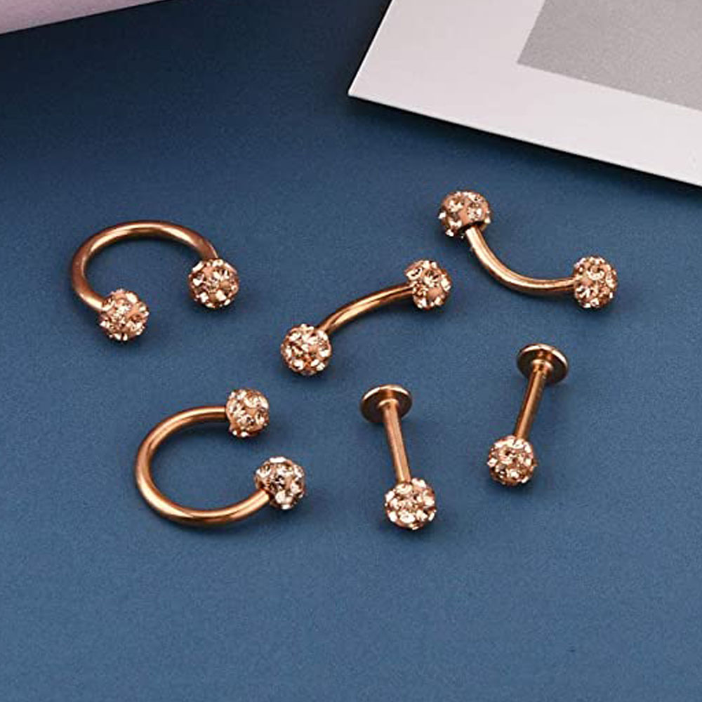 16G Forwards Helix Conch Rook  - Body Jewelry Vertical Labret のレビューと価格
