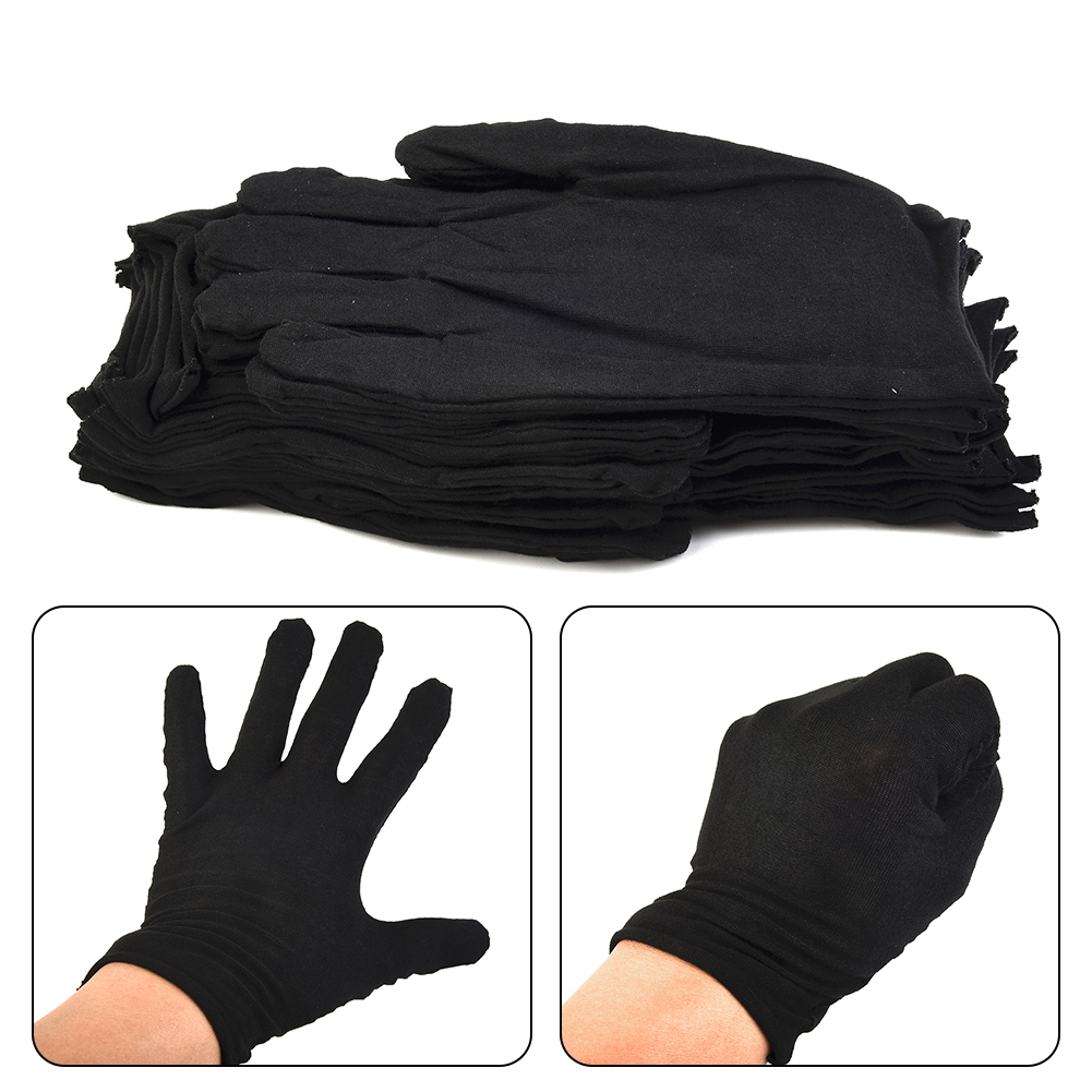 12 Pairs Black Cotton Gloves S - Body Jewelry Websites のレビューと価格