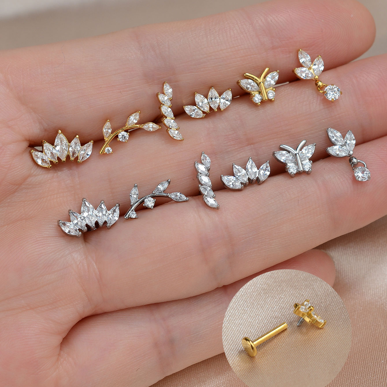 1PC Titanium Stainless Steel E - Tragus Flat Back のレビューと価格