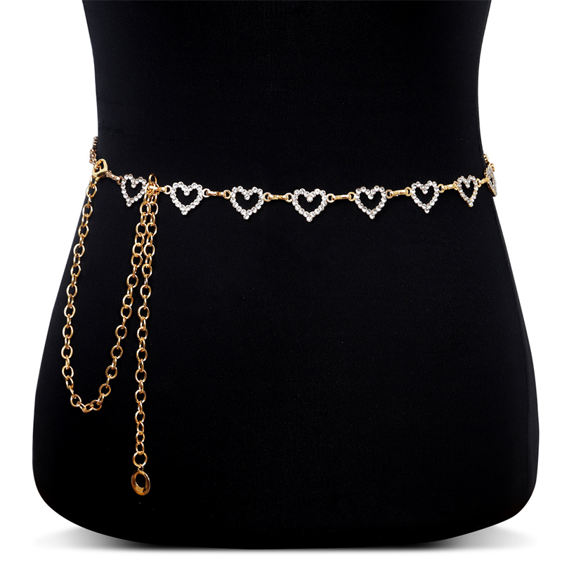 Fashion Rhinestone Heart Waist - Body Jewelry Beach のレビューと価格