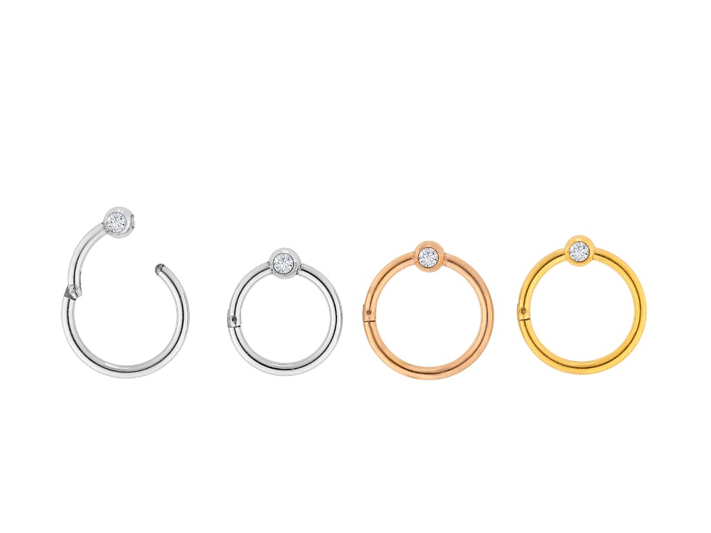 10pcs/lot Surgical Steel Gems  - Clicker Ring Seamless のレビューと価格