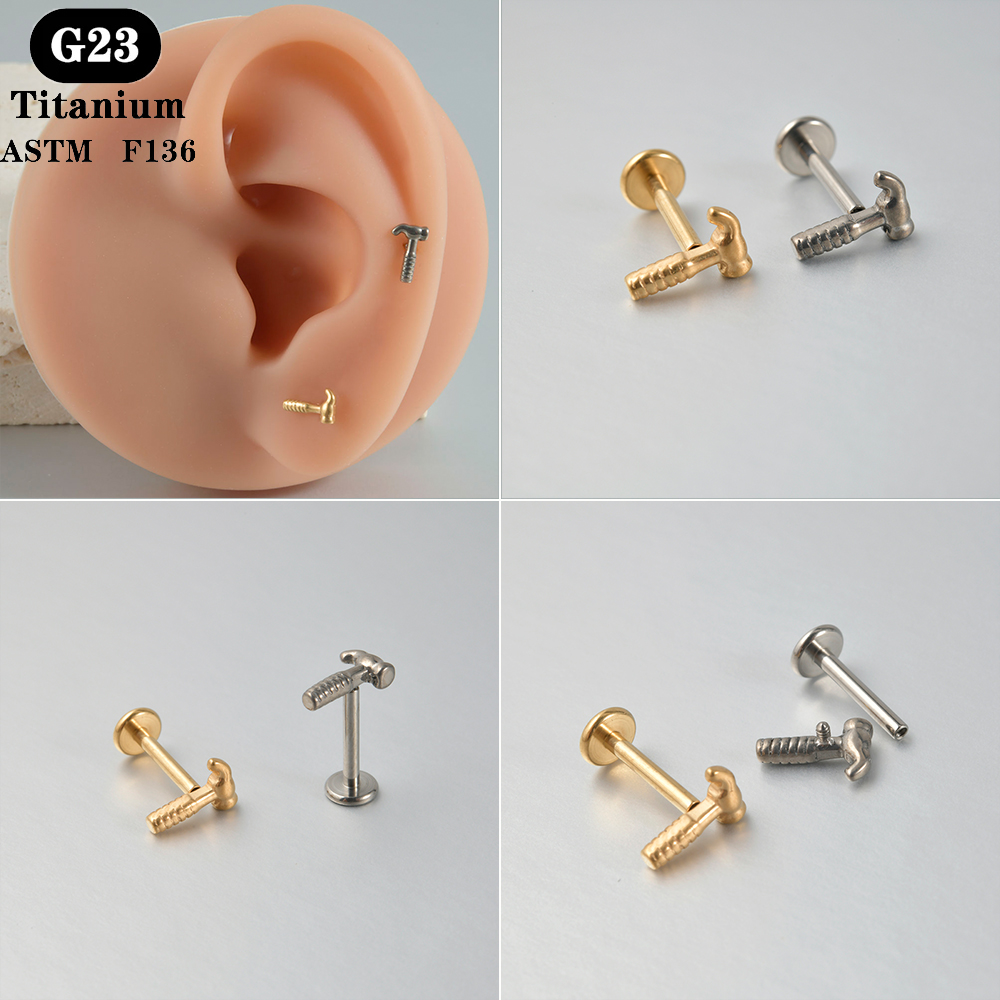 1PC ASTM F136 Titanium Labret  - Tragus Flat Back のレビューと価格