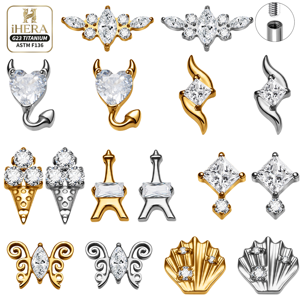G23 Titanium Labret Segment He - Body Jewelry Vertical Labret のレビューと価格