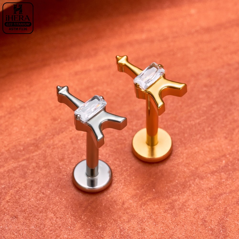 G23 Titanium Labret Segment He - Body Jewelry Vertical Labret のレビューと価格
