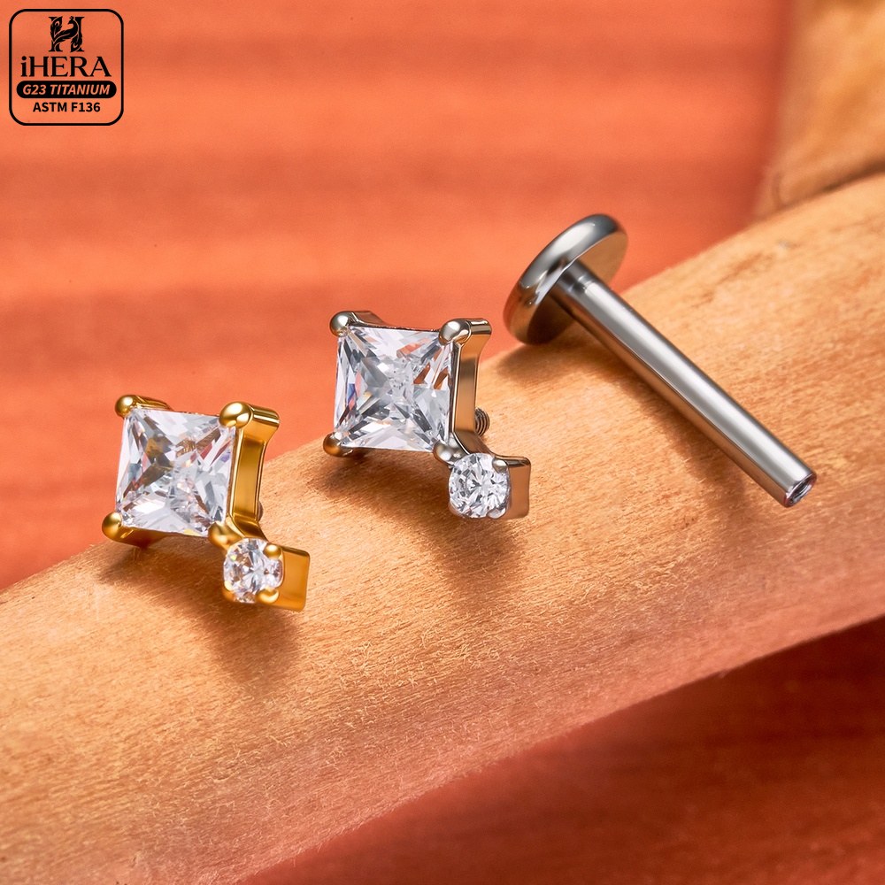 G23 Titanium Labret Segment He - Body Jewelry Vertical Labret のレビューと価格