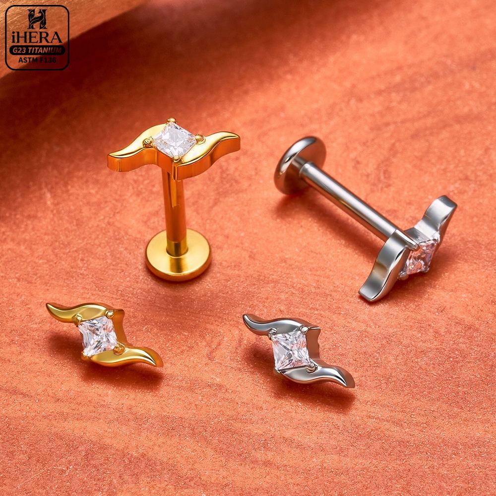 G23 Titanium Labret Segment He - Body Jewelry Vertical Labret のレビューと価格