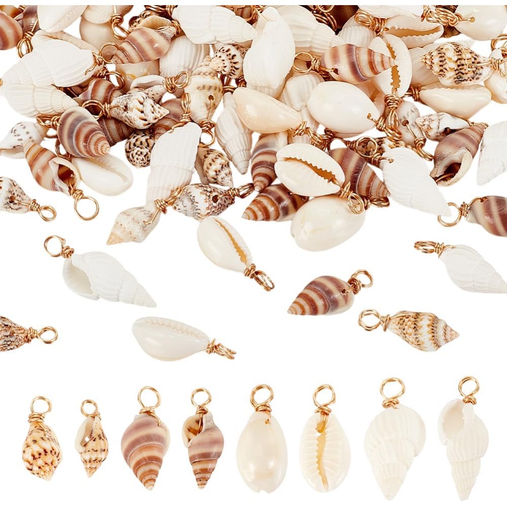 100pcs 4 Styles Natural Shell  - Body Jewelry Beach のレビューと価格