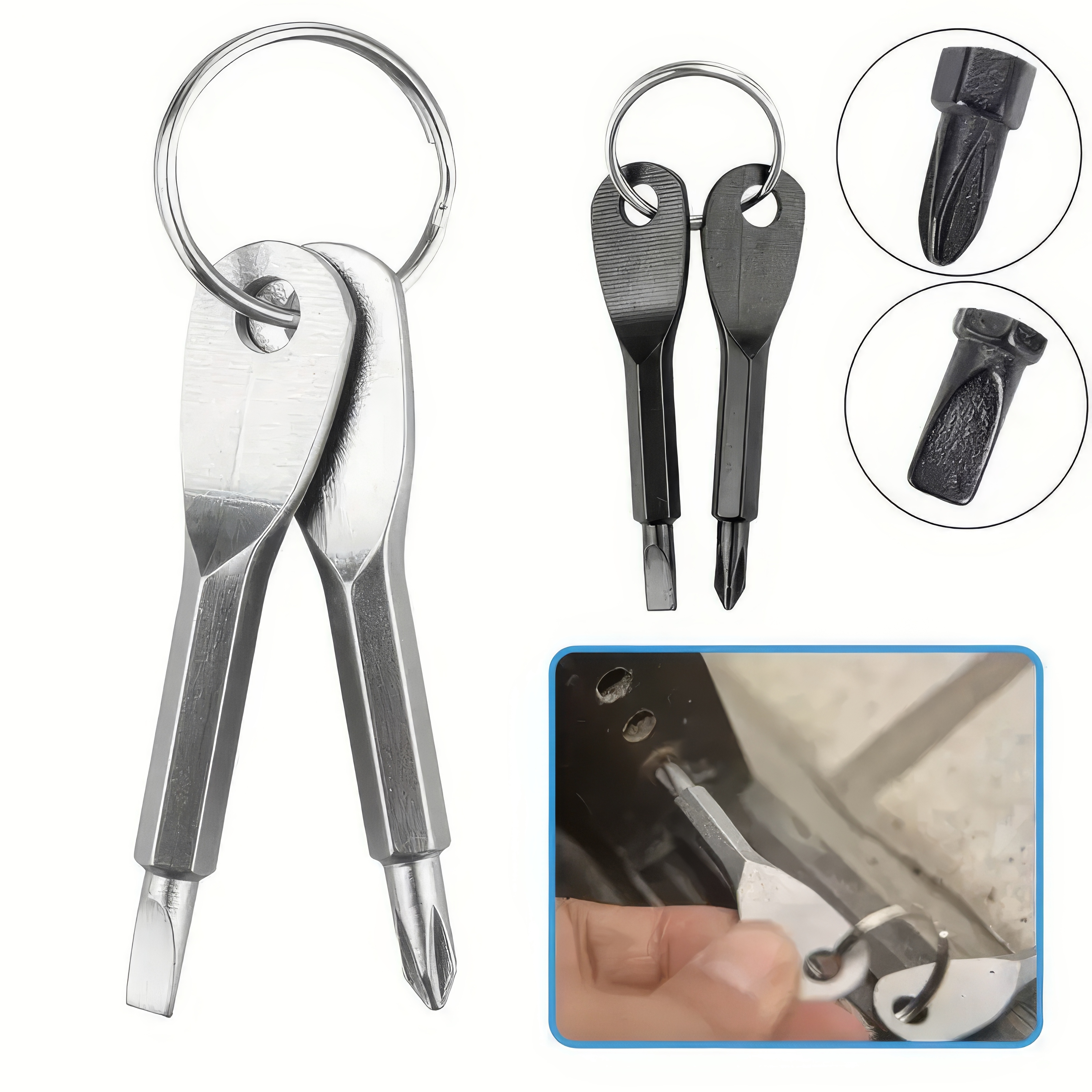 2 Keychain Screwdrivers in Bla - Body Jewelry Repair のレビューと価格