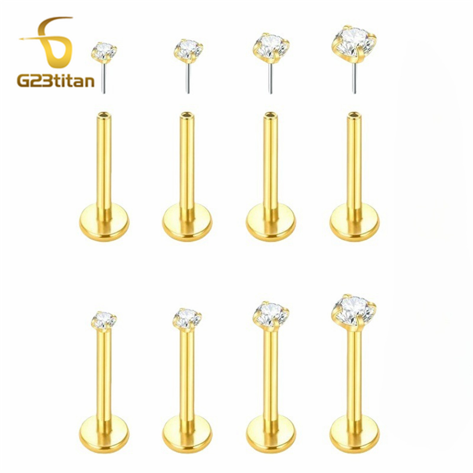 2pc G23 Titanium Push In Earri - Tragus Flat Back のレビューと価格