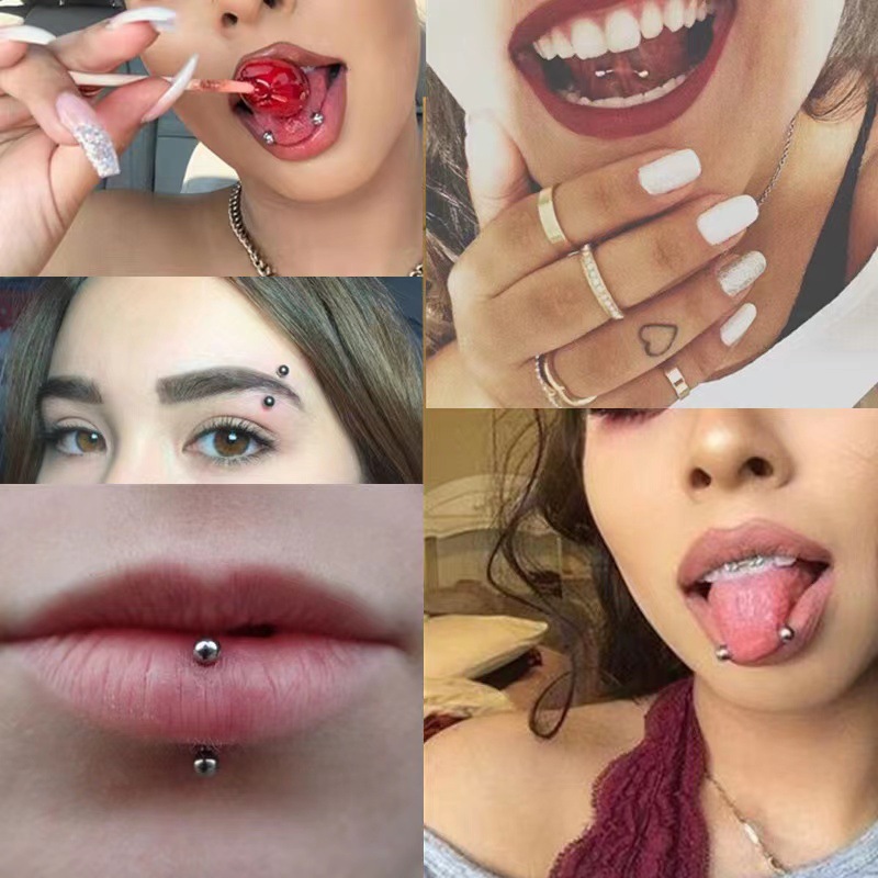 8Pcs/Set 16G Small Eyebrow Pie - Body Jewelry Vertical Labret のレビューと価格
