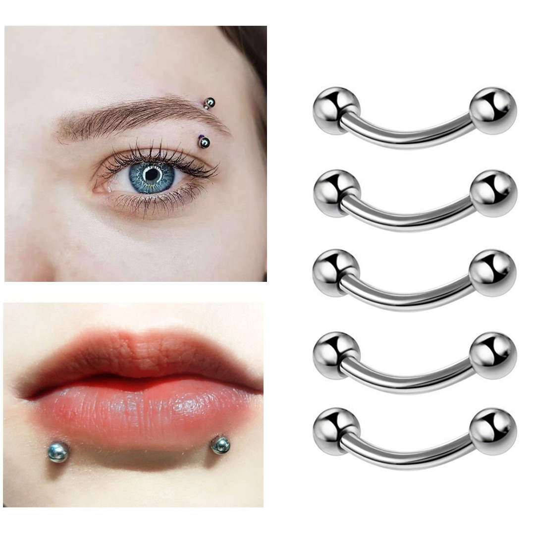 8Pcs/Set 16G Small Eyebrow Pie - Body Jewelry Vertical Labret のレビューと価格
