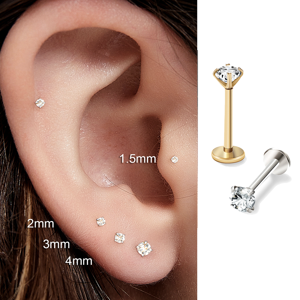 2/8PCS Stainless Steel Eearrin - Tragus Flat Back のレビューと価格