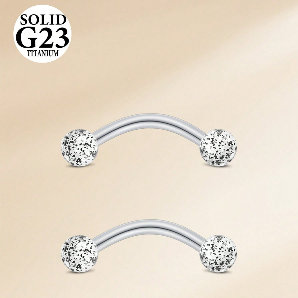 2PCS 16G 8/10mm Titanium Alloy - Body Jewelry Vertical Labret のレビューと価格