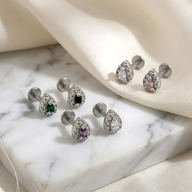 316L Stainless Steel Labret St - Tragus Flat Back のレビューと価格