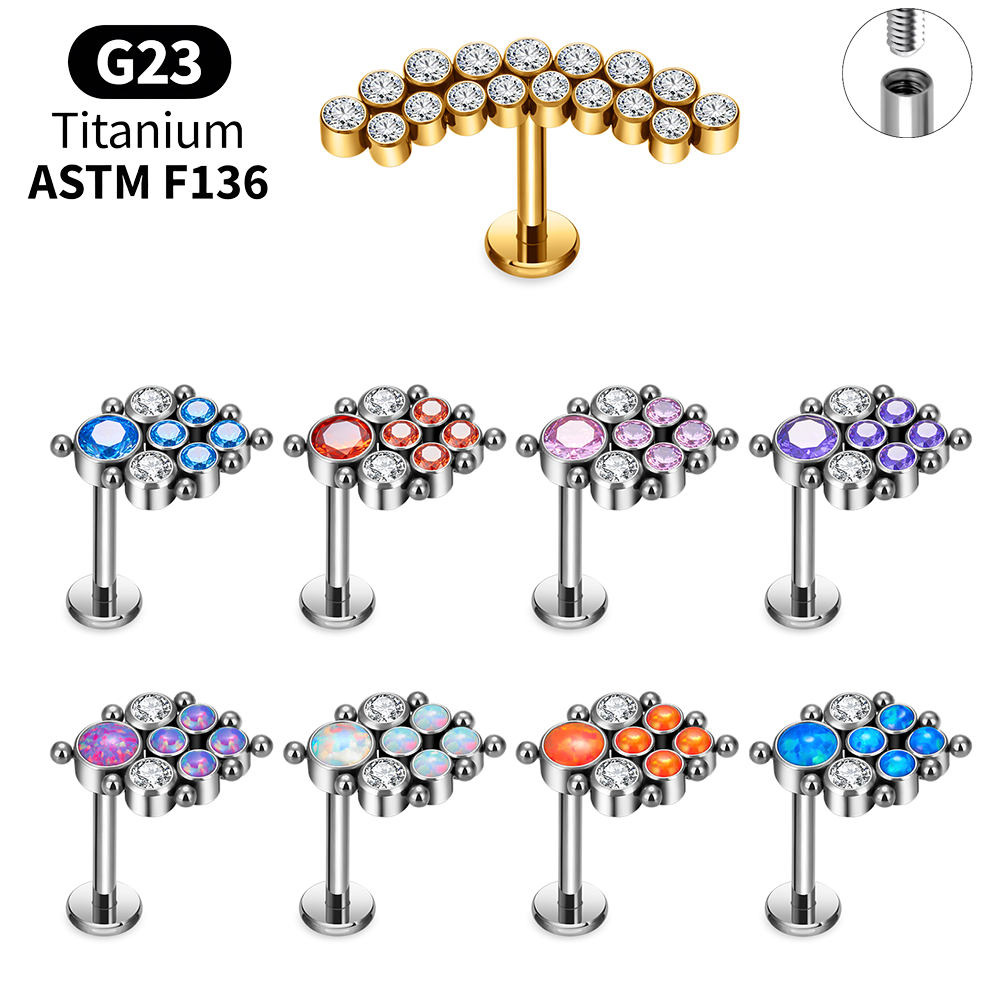 Titanium Arc Opal Labret Packs - Body Jewelry Vertical Labret のレビューと価格