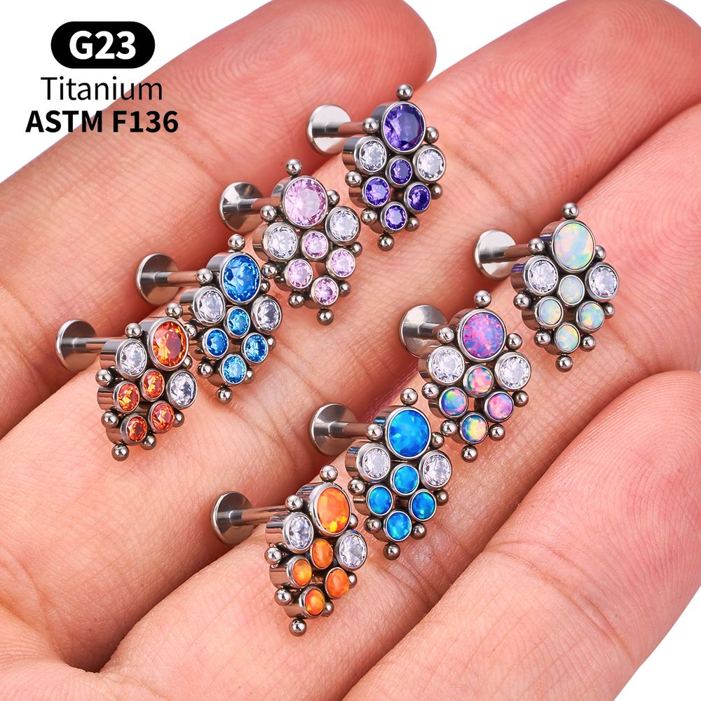 Titanium Arc Opal Labret Packs - Body Jewelry Vertical Labret のレビューと価格