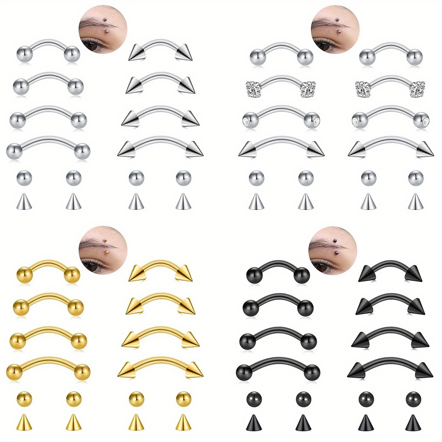 8pcs Rook Piercing Jewelry Roo - Body Jewelry Vertical Labret のレビューと価格