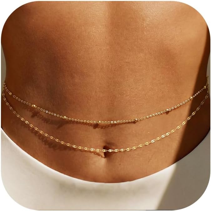14K Gold Plated Waist Chain Wo - Body Jewelry Beach のレビューと価格