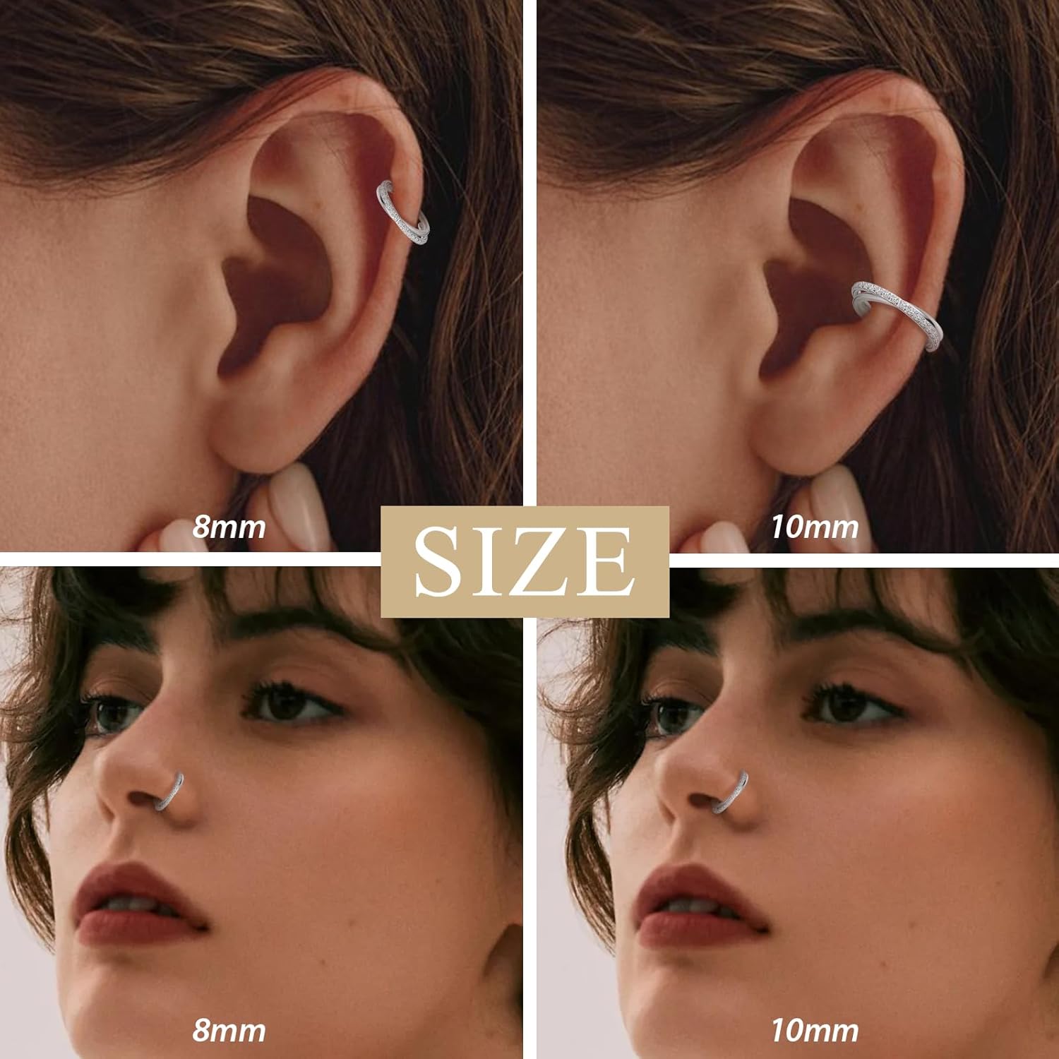 1pcs 16G Cartilage Earring Hoo - Clicker Ring Seamless のレビューと価格